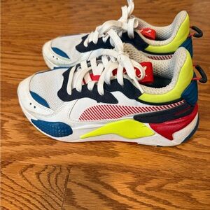 Puma Kids' White and Blue Sneakers